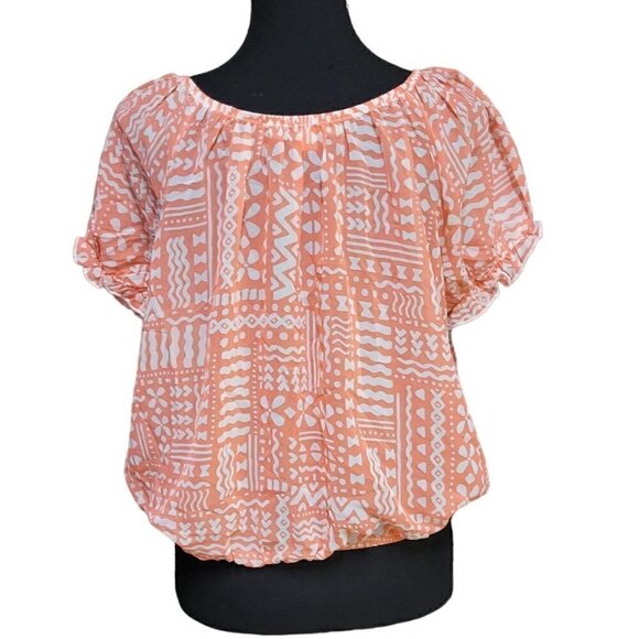 Penelope Semi-Sheer, Blouson Style, Cropped Women's Top, Size XL - Picture 5 of 7